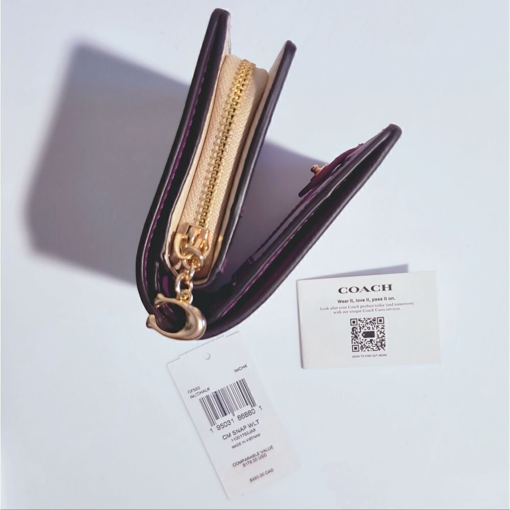 Coach Monogram Print Snap Wallet - Picture 2 of 7